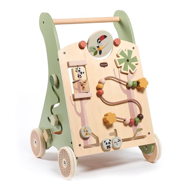 🌟 Tiny Love Baby Lauflernwagen Holz, 2-in-1 Activity Baby Lauflernhilfe 🌟