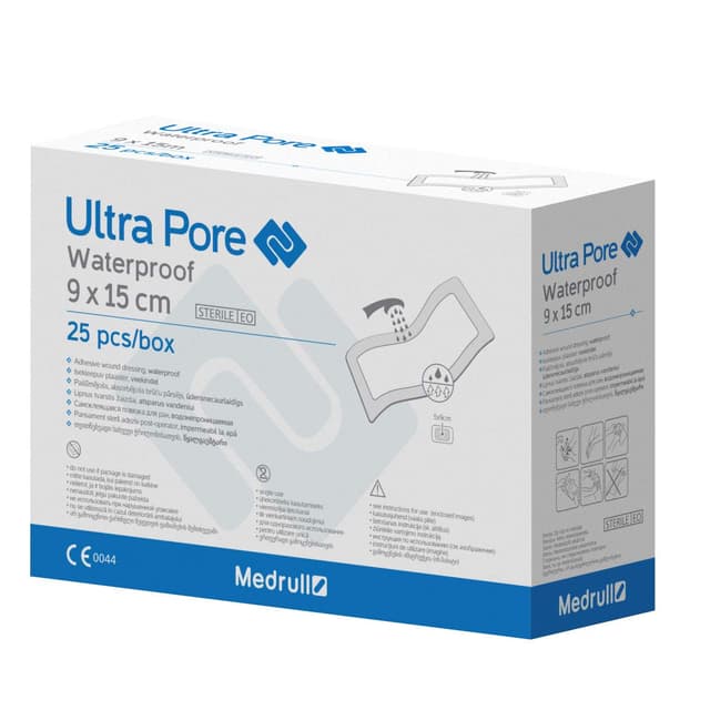 Medrull Wasserfeste Wundpflaster ULTRA PORE 15 x 9 cm - 25 Stück