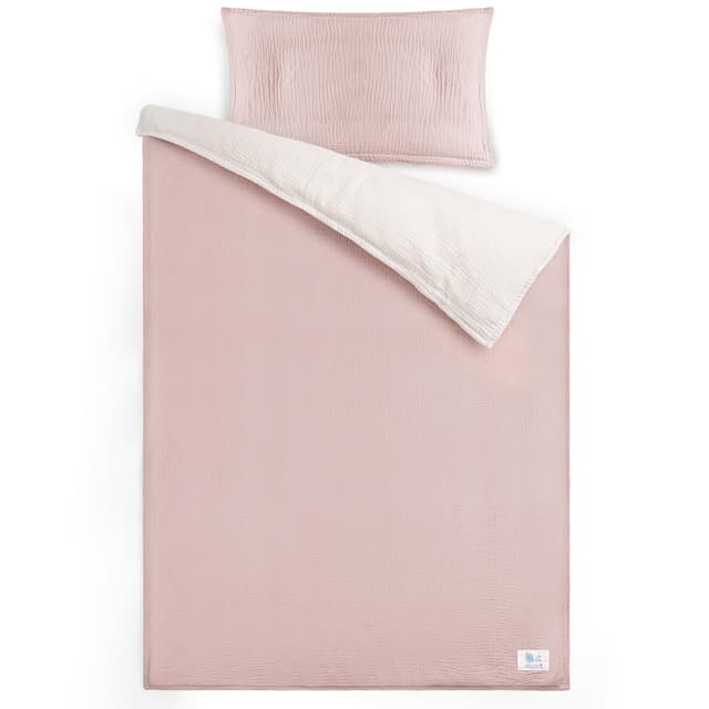 🌙👶 lulumoon Musselin Kinderbettwäsche 100x135: Bettbezug 100x135 + Kissenbezug 40x60cm für Baby Kinder 🌙👶