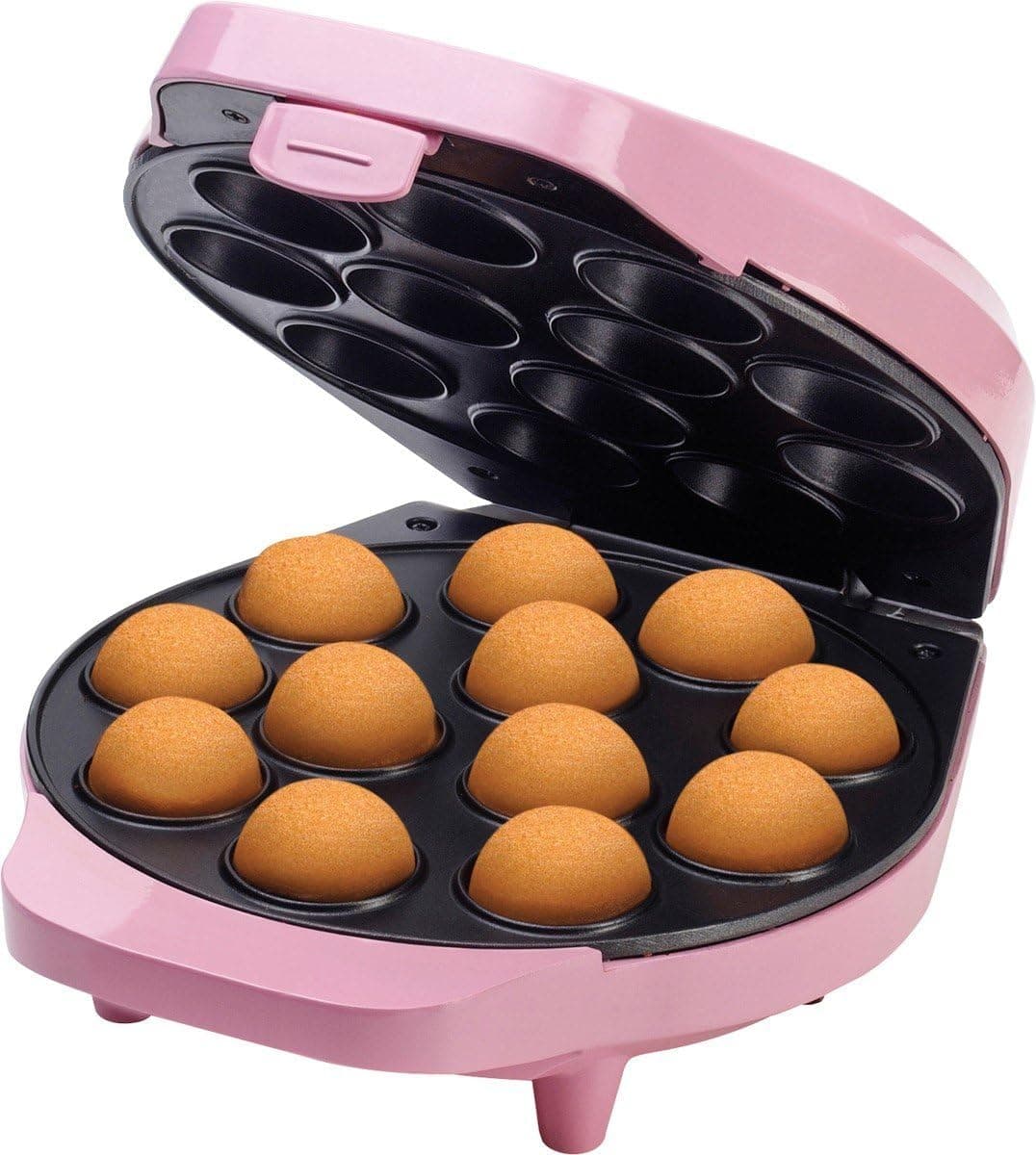 🍰🎉 Bestron Cake-Pop-Maker im Retro Design inkl. Cake-Pop-Butler, Gabel & 12 Sticks - Rosa