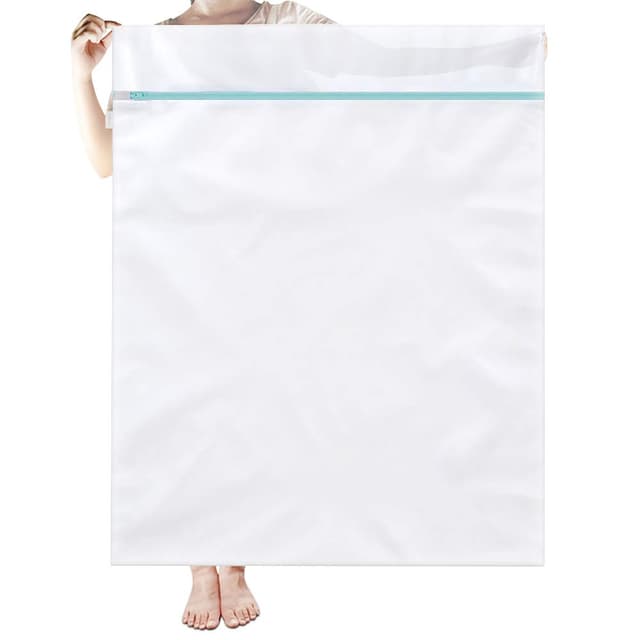 OTraki Wäschesack XXL für Waschmaschine 90x110cm 🧺🌟 Wäschebeutel Wiederverwendbare Feinmaschiges Wäschenetz Extra Groß mit Reißverschluss für Plüschbär Fleecedecke Bettwäsche Gardinen Bettwäsche EINWEG Blau