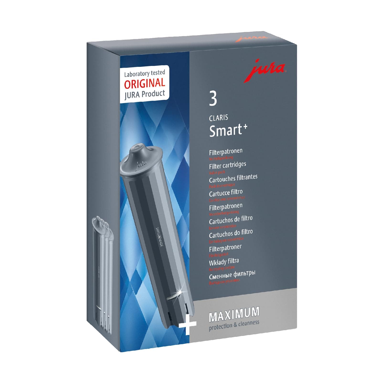 JURA Original - CLARIS Smart+ Filterpatrone 🌟 3er-Pack - 24233, Grau Single