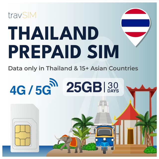 📱 travSIM Thailand SIM-Karte | 25GB Mobile Daten | 30 Tage gültig 🇹🇭