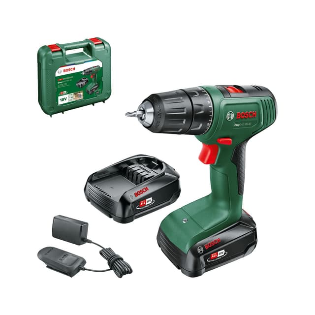 🔧🔋 Bosch Akkuschrauber EasyDrill 18V-40 (2 Akku 2,0 Ah) 40Nm | 13mm Bohrfutter 2x 2.0 Ah Akku