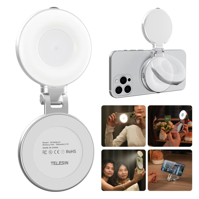 TELESIN C03 Magnetische Selfie-Licht 📸💡 | Handy-Licht für iPhone/Android