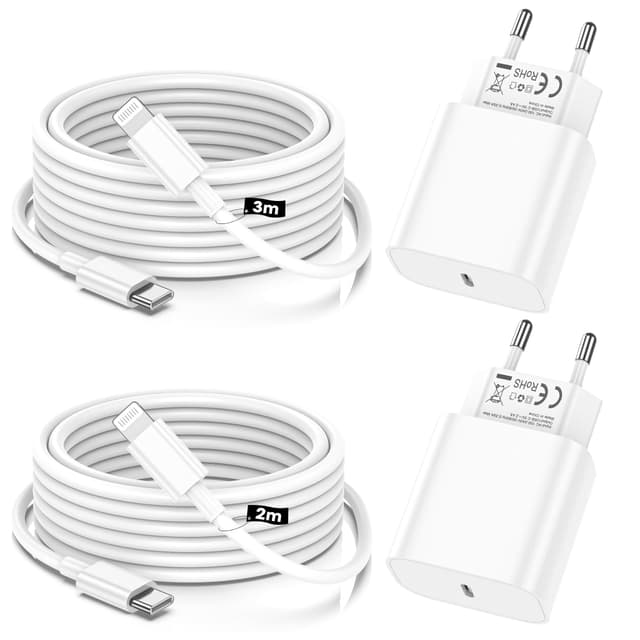 📱🔌 iPhone Ladekabel 2er-Pack - Schnelles Aufladen - Multi-Sicherheitsschutz - Weitreichende Kompatibilität - Leicht und Kompakt