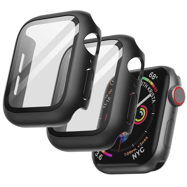 🌟 JETech Hülle mit Displayschutz für Apple Watch SE (2022/2020) /Series 6 5 4 44 mm Schwarz 🌟
