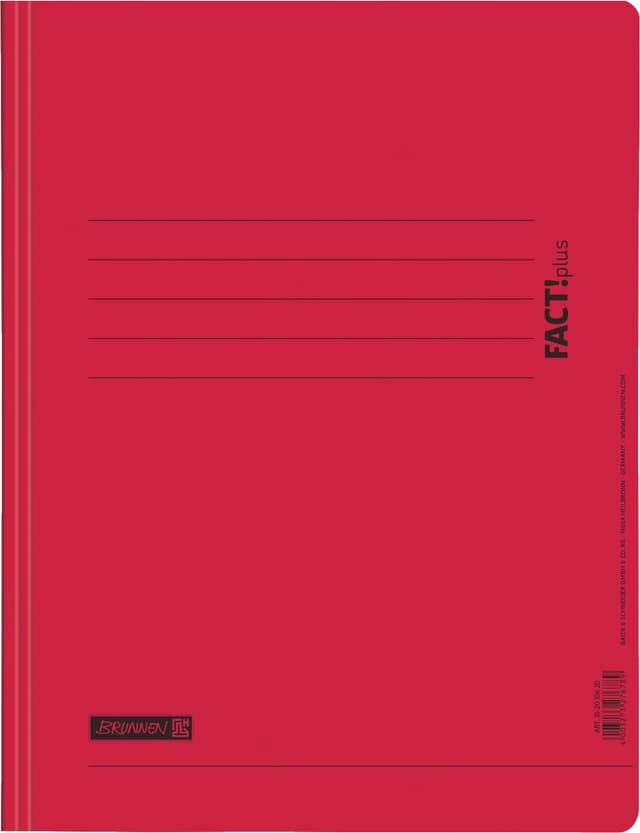 📚 BRUNNEN Schnellhefter FACT!plus | A4, Füllhöhe: 10 mm, rot 📦
