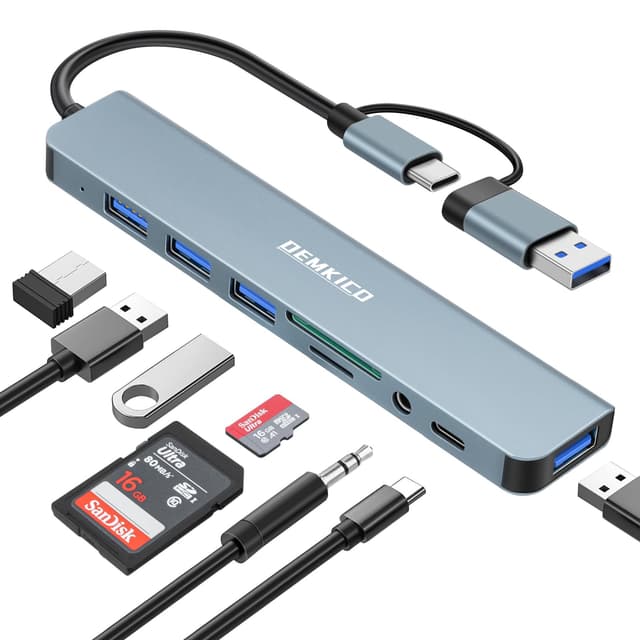 🔥 DEMKICO 8 in 1 USB-Hub - USB C Adapter 🚀