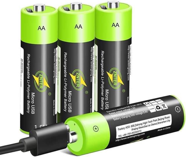 🔋🔋🔋 4 Stück AA Akku, Wiederaufladbare Micro USB Doppel A Lithium Batterien - 1,5V, 1700mAh