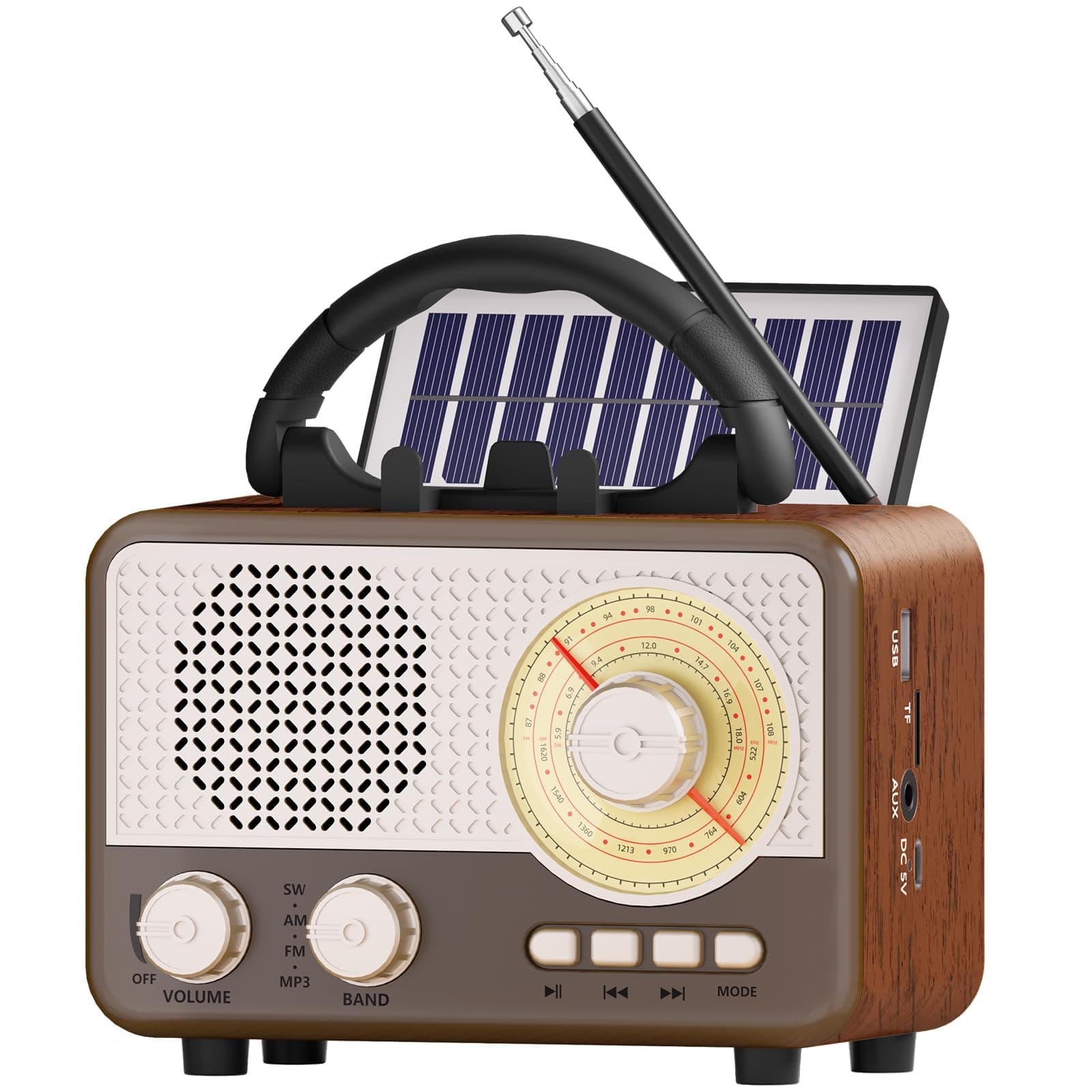 📻 Tragbares AM/FM/SW Outdoor Solar Retro Radio mit Bluetooth Lautsprecher 🎶