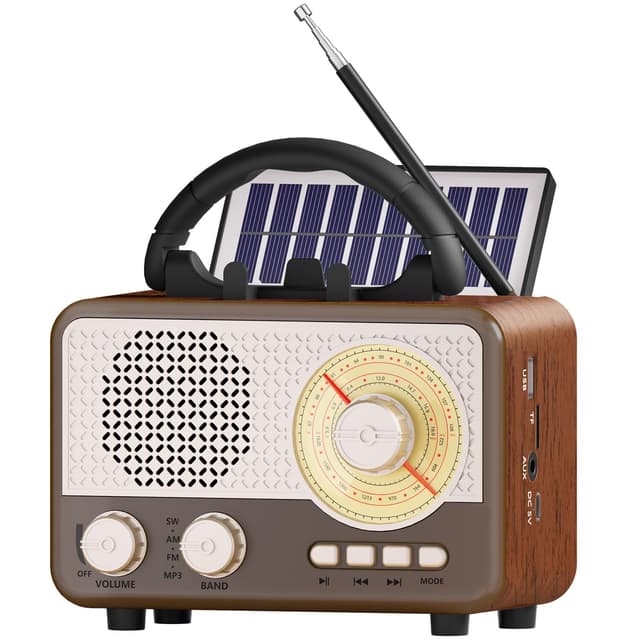 📻 Tragbares AM/FM/SW Outdoor Solar Retro Radio mit Bluetooth Lautsprecher 🎶
