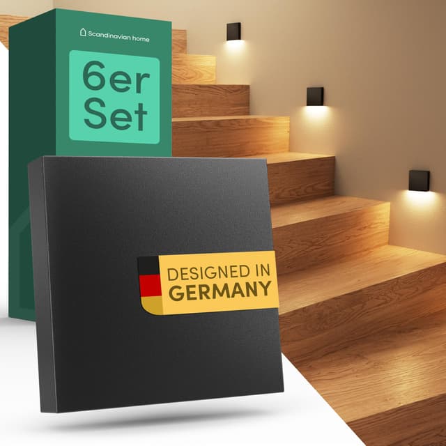 🌟 6er Set LED Treppenbeleuchtung Außen/Innen - Sparsam & Langlebig 🌟