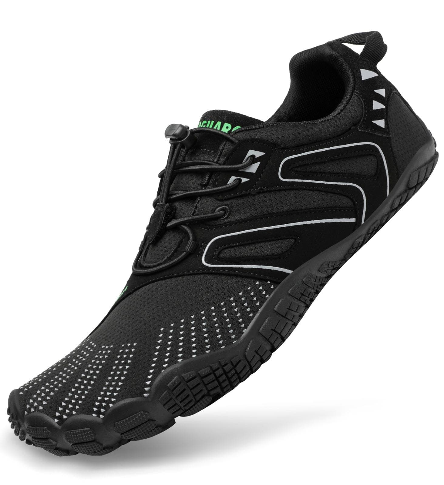SAGUARO Unisex Barfußschuhe Indoor & Outdoor Fitnessschuhe, Gr. 36-48 44 EU Tiefschwarz ⭐️👟
