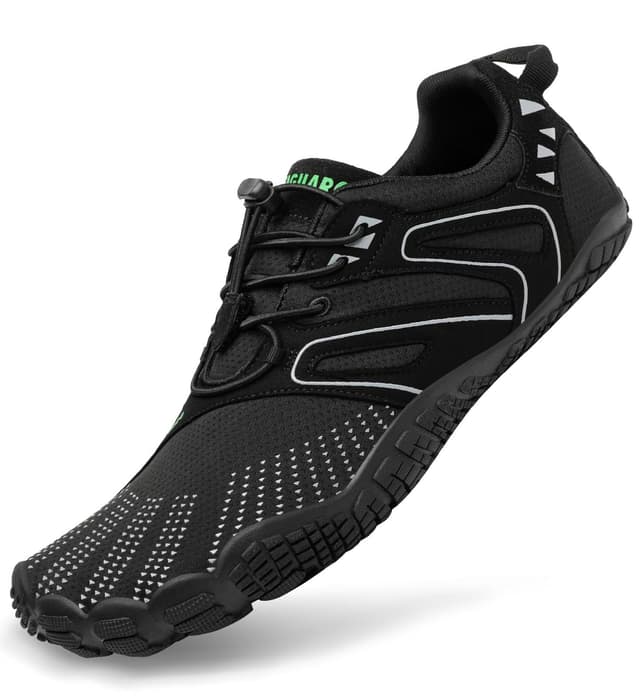 SAGUARO Unisex Barfußschuhe Indoor & Outdoor Fitnessschuhe, Gr. 36-48 44 EU Tiefschwarz ⭐️👟