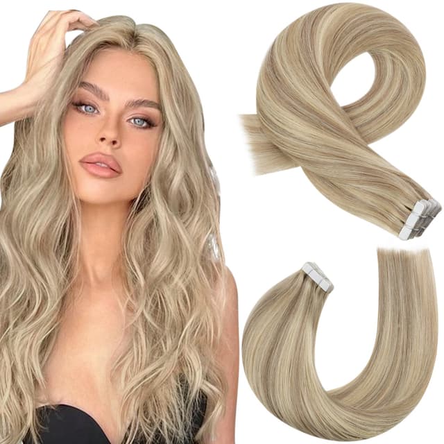 Moresoo Tape Extensions Blond Haarverlängerung 20 Stück 50g/Pack