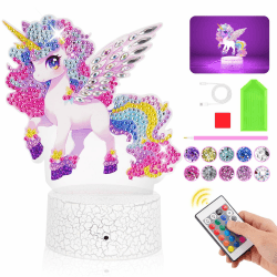 Einhorn Diamond Painting Nachtlicht Bastelset für Mädchen 5-12 Jahre