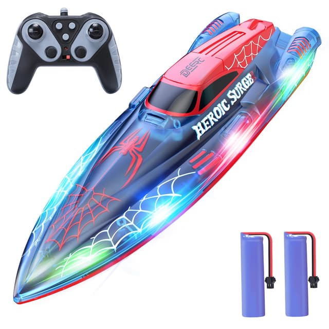 🚤 DEERC 13 Zoll RC Boot für Kinder mit LED-Lichtern 🌈