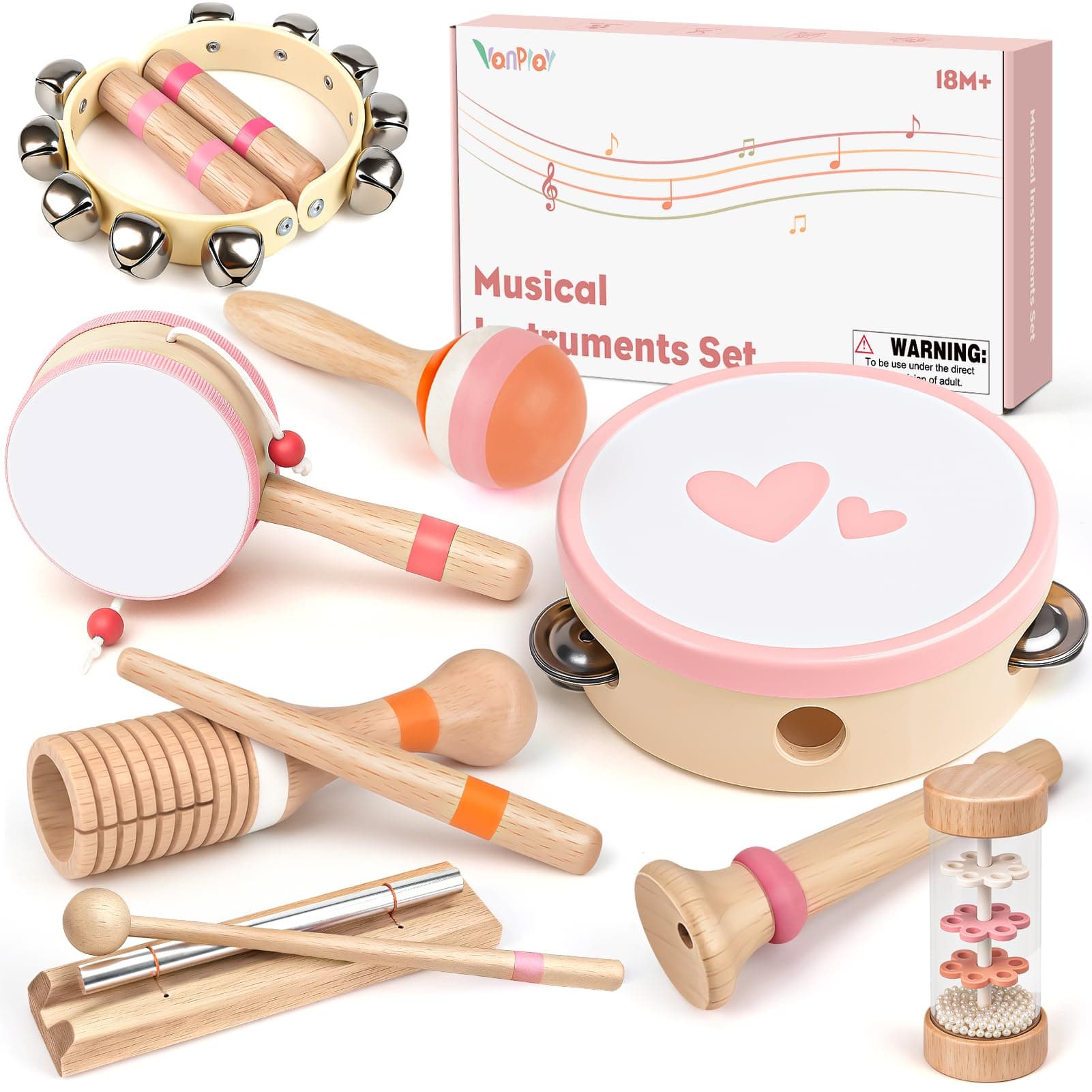 🎵 Baby Musikinstrumente Kinder Schlagzeug Trommel Montessori Spielzeug Ab 3 Jahre 🎶