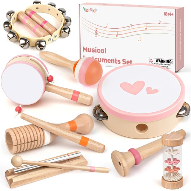 🎵 Baby Musikinstrumente Kinder Schlagzeug Trommel Montessori Spielzeug Ab 3 Jahre 🎶