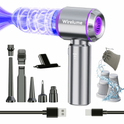 👉 Wirelume Handstaubsauger Akku Auto kabellos 4 in 1 Autostaubsauger klein 22,000 Pa Starke Zyklon-Saugleistung Stark 3-Gang tragbar wiederaufladbar leicht für Tierhaare, Fahrzeuge Lila