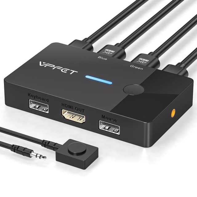AILVLVNG HDMI KVM Switch 2 PC 1 Monitor 4K@60Hz USB KVM Switches Deal 🖥️🖱️
