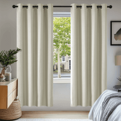 Deconovo Blickdichte Verdunkelungsvorhänge 🌙 2er Set Creme 175x140cm