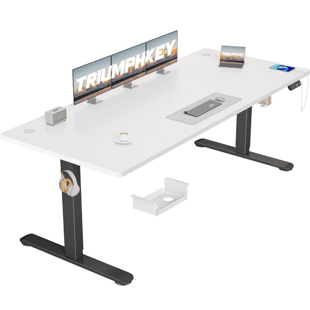 🌟 TRIUMPHKEY Höhenverstellbarer Schreibtisch groß 200x80cm 🌟