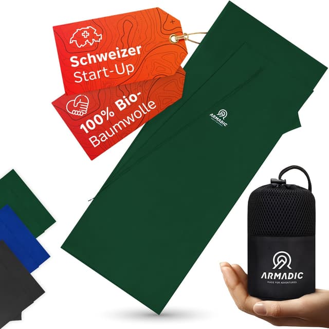 Armadic Hüttenschlafsack aus Mikrofaser oder Bio-Baumwolle 🛌💼 - Ultra leicht, klein und dünn