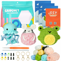 🐸 AUAUY Häkelpaket für Anfänger - Tier Häkelpaket und Starter-Kit