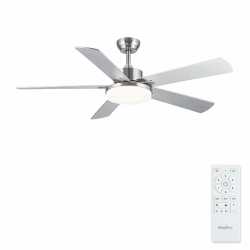 🌬️ Newday Deckenventilator mit Beleuchtung Silber, 107cm Deckenventilator mit Licht und Fernbedienung Leise