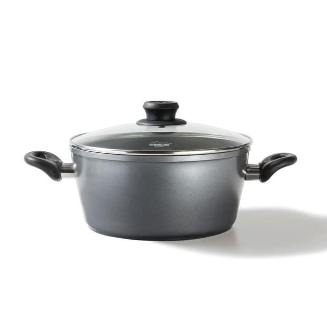 STONELINE XXL Aluguss Kochtopf 28 cm, Großer Topf mit Deckel 7 L, Grau 😍🍳