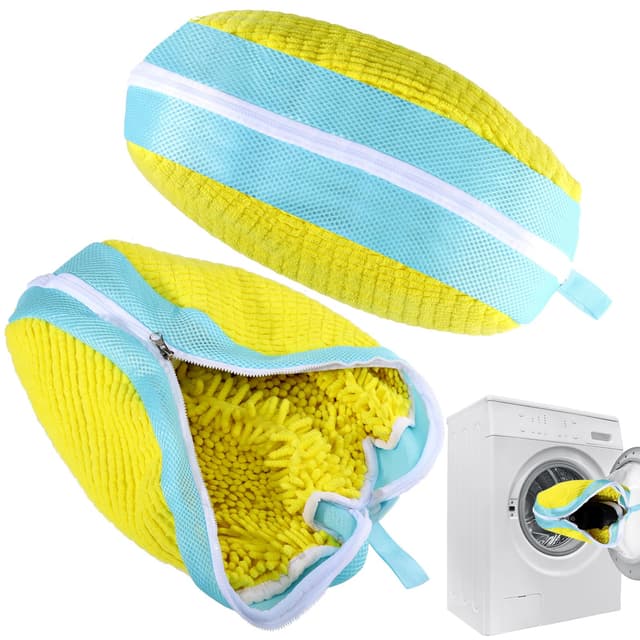 👟🧼 Dntorx 2 Stück Schuhwaschbeutel Waschmaschine 40.5cm x 27cm - Gelb+blau