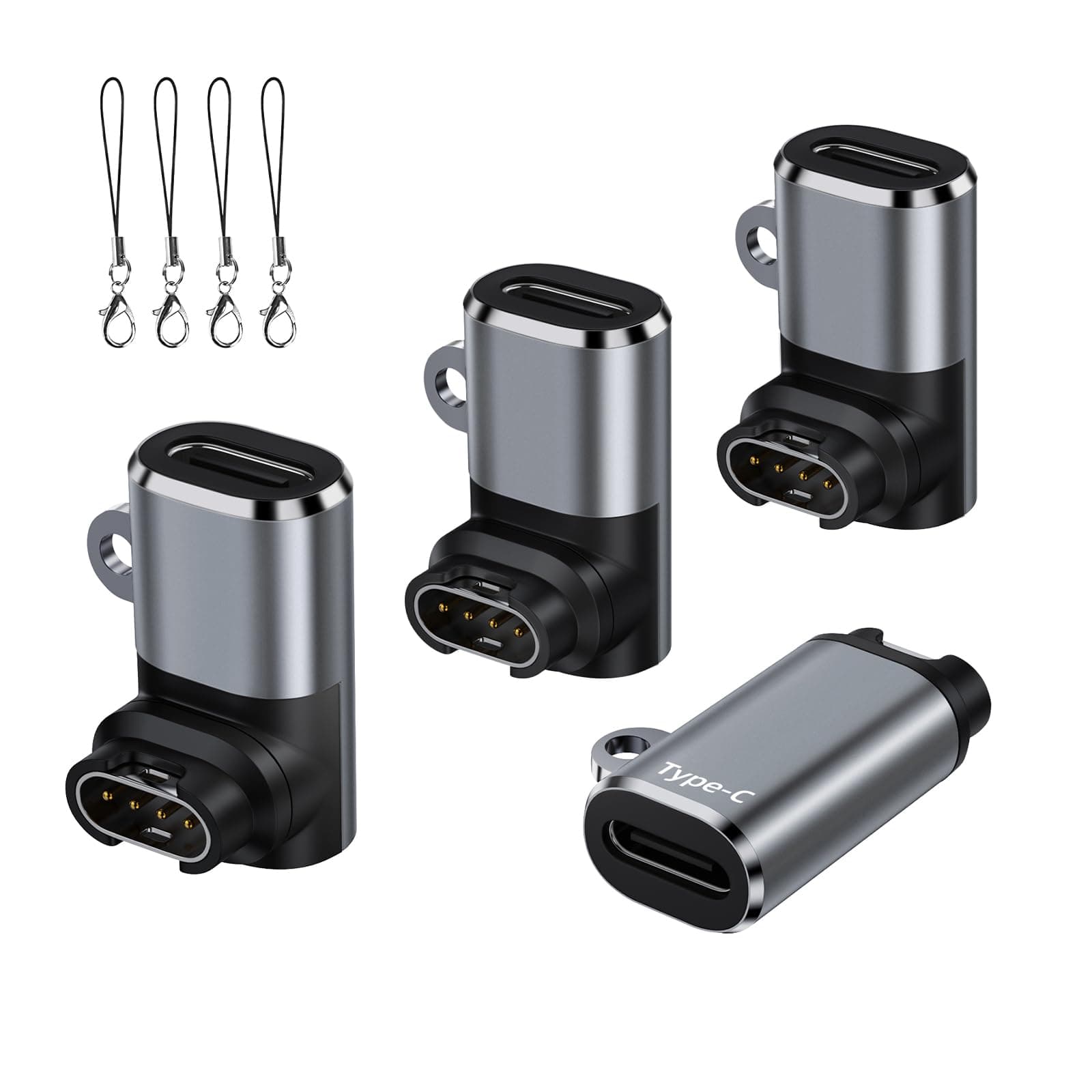 🔌🌟 USB-C zu Garmin Watch Ladeadapter 4-Pack: Multidirektionales Laden & Weite Kompatibilität ⌚