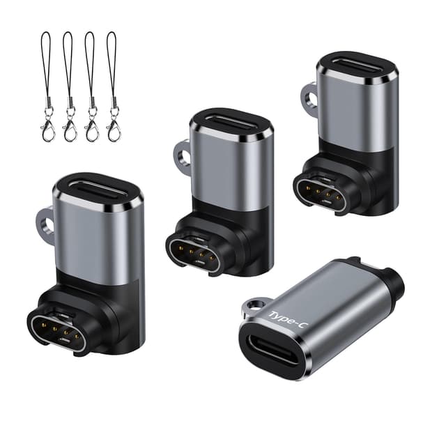 🔌🌟 USB-C zu Garmin Watch Ladeadapter 4-Pack: Multidirektionales Laden & Weite Kompatibilität ⌚