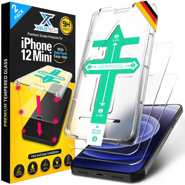 XeloTech [2x Stück] Schutzglas für iPhone 12 MINI 5.4 Zoll 📱🛡️