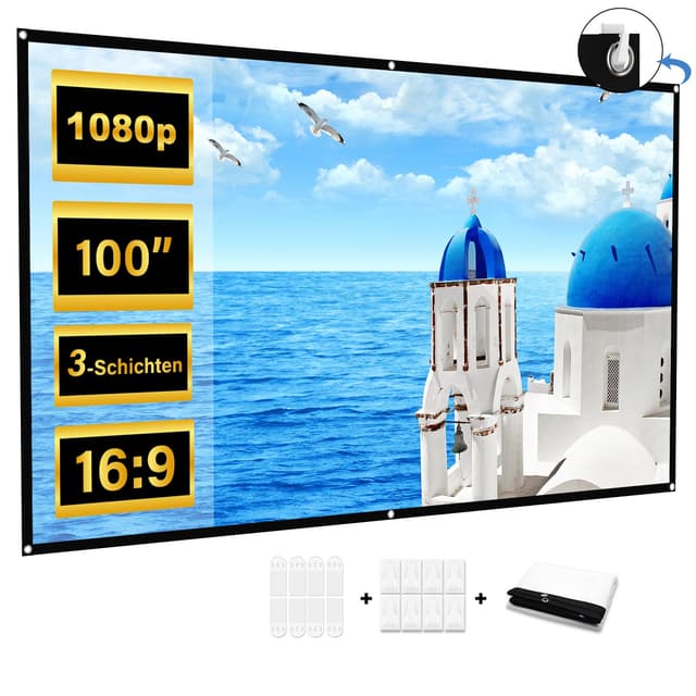 Beamer Leinwand 100 Zoll Faltbare, Tragbare Leinwand Beamer 🎥🎬