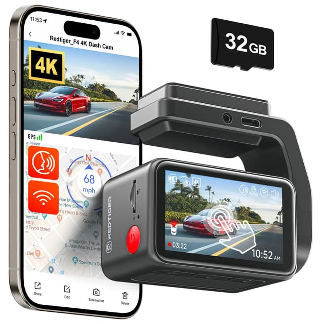 REDTIGER F4 4K Dashcam Auto Vorne 🚗📹
