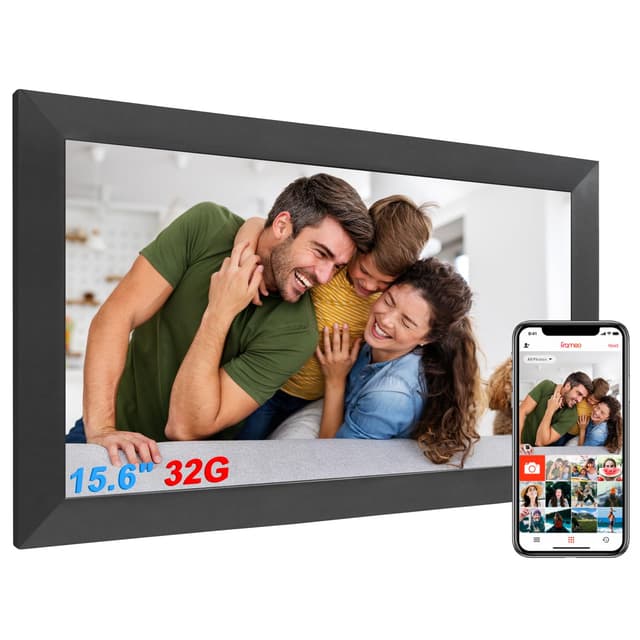 📸 Digitaler Bilderrahmen 15,6 Zoll Full-HD IPS Elektronischer Fotorahmen Groß Touchscreen WLAN