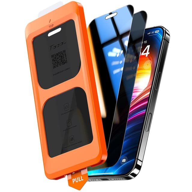 TOCOL iPhone 16 Plus/15 Plus Panzerglas Sichtschutz 📱🔒