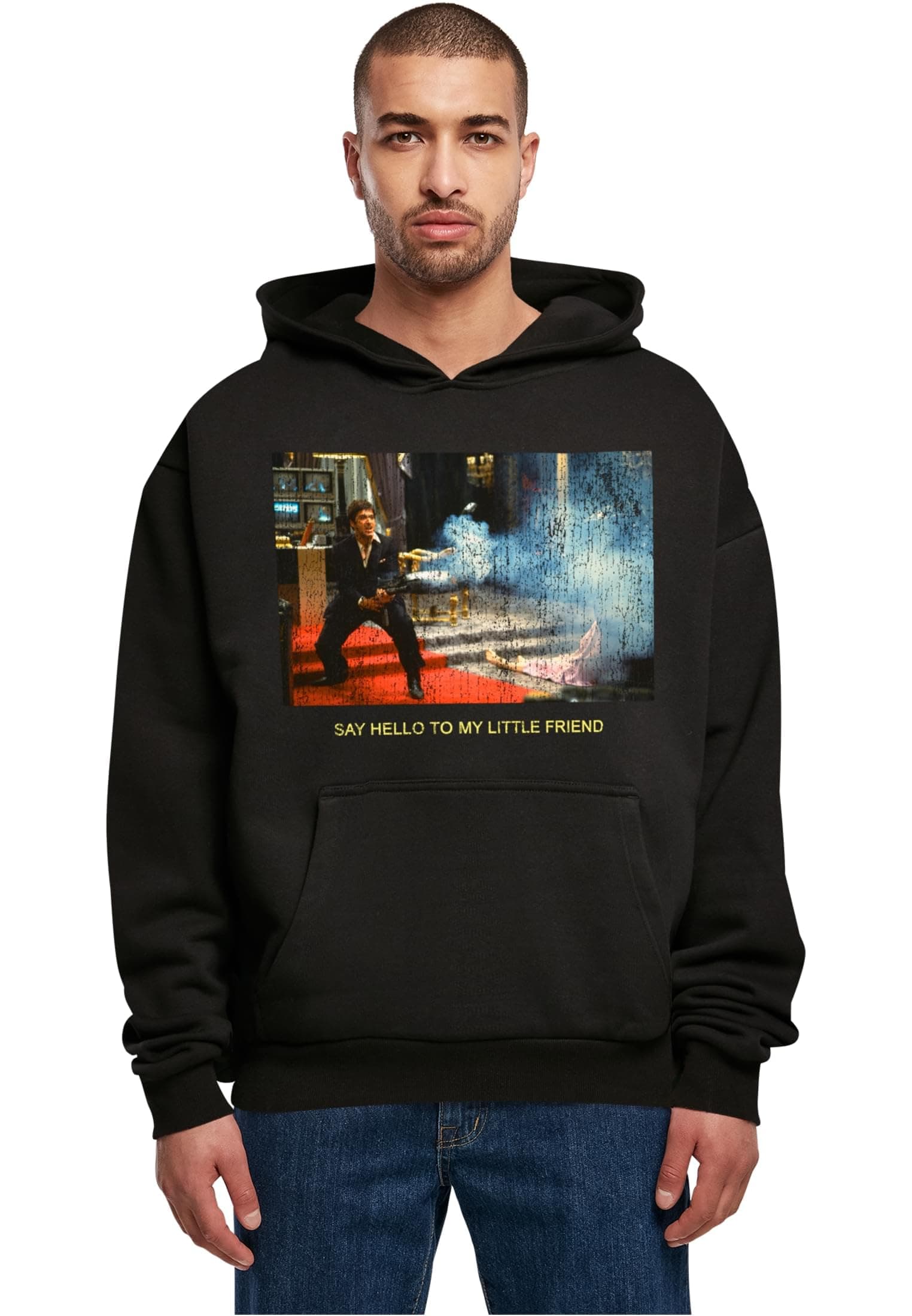 🔥 REDUZIERT! Mister Tee Herren Scarface Little Friend Ultraheavy Oversize Hoodie XL Schwarz