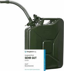 OXID7 Benzinkanister aus Metall 20 Liter inkl. Ausgießer silber flexibel, UN-Zulassung