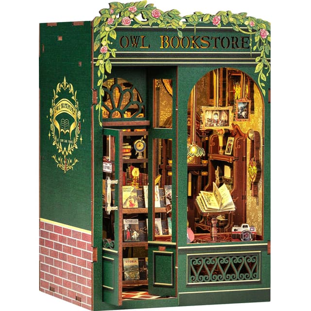 Cutefun Book Nook - 3D-Holzpuzzles für Erwachsene, 139 Teile 📚🦉