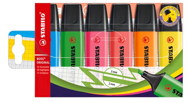 🌈 STABILO Textmarker - BOSS ORIGINAL - 6er Pack 🖍️