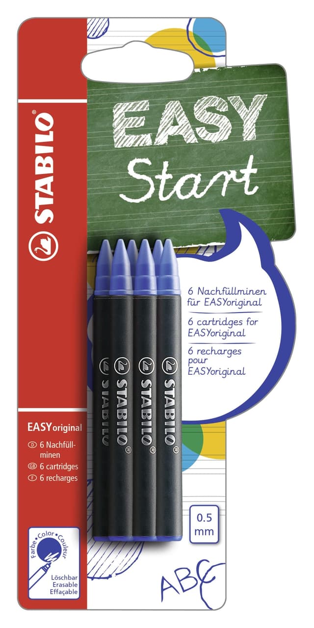 🌟 STABILO Tintenpatronen zum Nachfüllen 🖋️ EASYoriginal Refill - medium - blau (löschbar) - 6er Pack blau 6er Pack 🌈