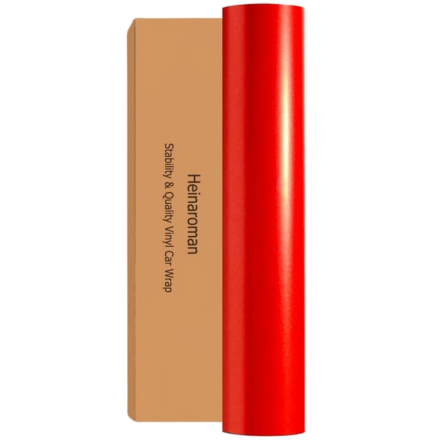 Heinaroman Autofolie für Karosserieschutz 🚗 Kratzfestigkeit 🛡️ Air Release Technology 🌬️ 30.5 X 152CM Rot Glänzend Car Wrapping Folie Vinylfolie Ferrari Rot 30.5*152cm