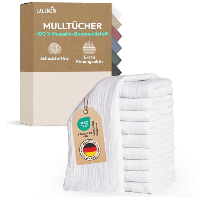 👶🏼🌟 Laleni Spucktücher Baby 10er Set aus Reiner Baumwolle - Schadstofffrei und Saugstark! 🌿