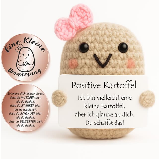 Tixlux Pocket Hug Positive Kartoffel & Kreative Strickwolle Puppe 🥔🌟
