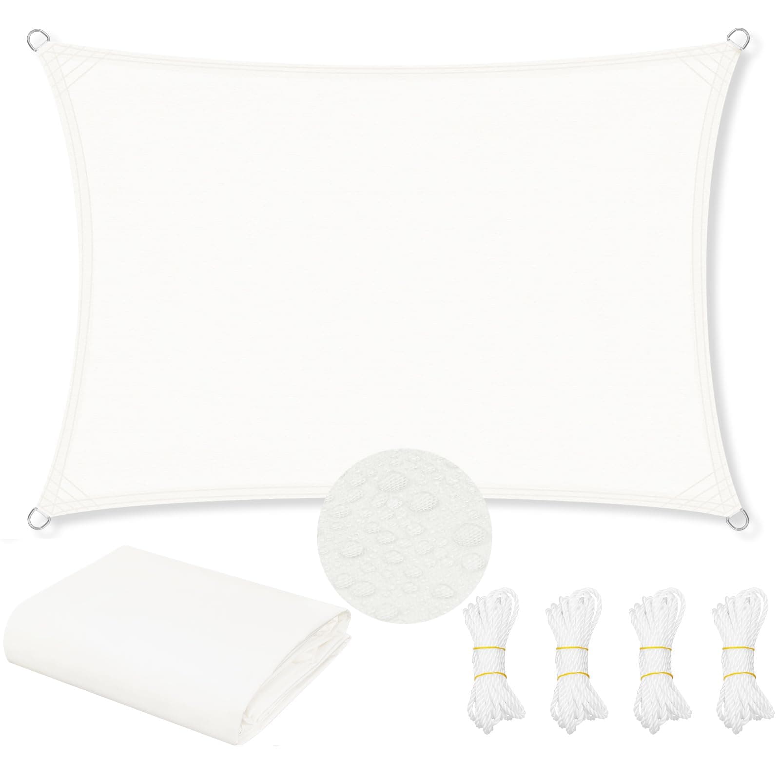 WOLTU Sonnensegel Wasserdicht 3x5 m Rechteckig 95% UV Schutz Segeltuch 200 g/m² Polyester Sonnenschutz Schattenspender für Balkon Terrasse Garten 🌞🌿