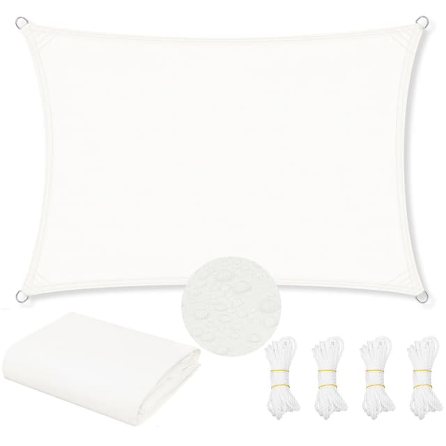 WOLTU Sonnensegel Wasserdicht 3x5 m Rechteckig 95% UV Schutz Segeltuch 200 g/m² Polyester Sonnenschutz Schattenspender für Balkon Terrasse Garten 🌞🌿